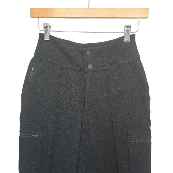 Athleta Venice Heathered Cargo Wide Leg‎ Trousers Womens Size 0 Black Gray Pants - Picture 9 of 10